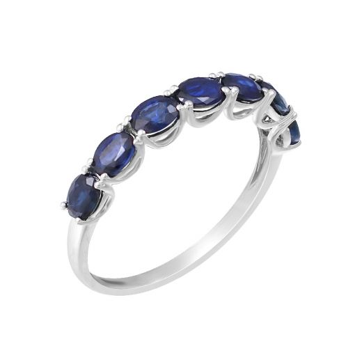 White gold ring with sapphires