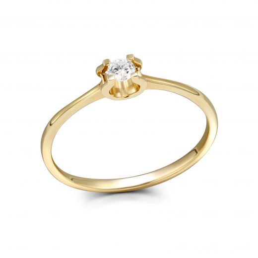 Ring with diamond and yellow gold 1К309-0278