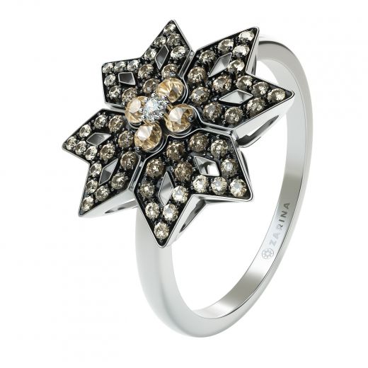 Ring in white gold with diamonds ZARINA