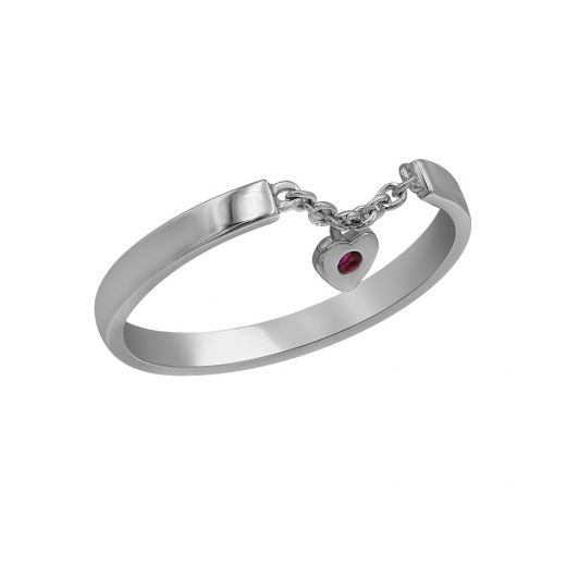 Ruby white gold ring