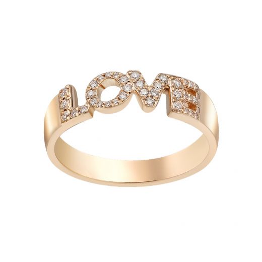 Rose gold ring with diamonds ZARINA