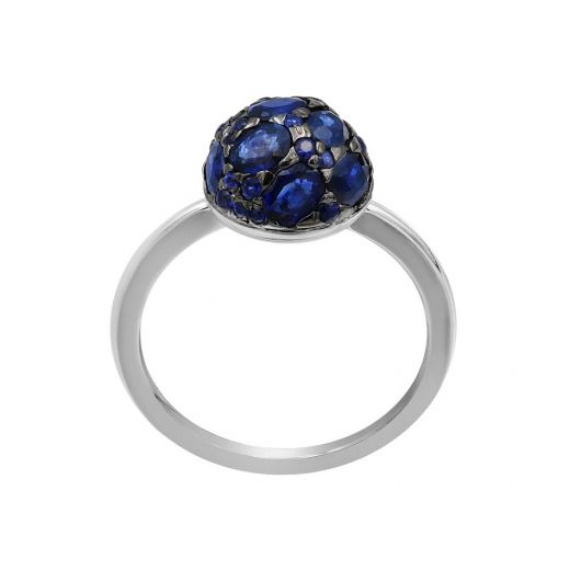 Ring in white gold with diamonds and sapphires ZARINA