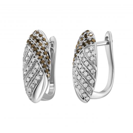 Earrings with diamonds in white gold 1-154 568