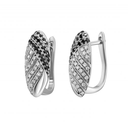 Earrings with diamonds in white gold 1-154 556