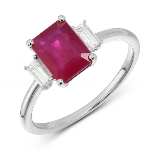 Ring with ruby ​​and diamonds 1К034-1629