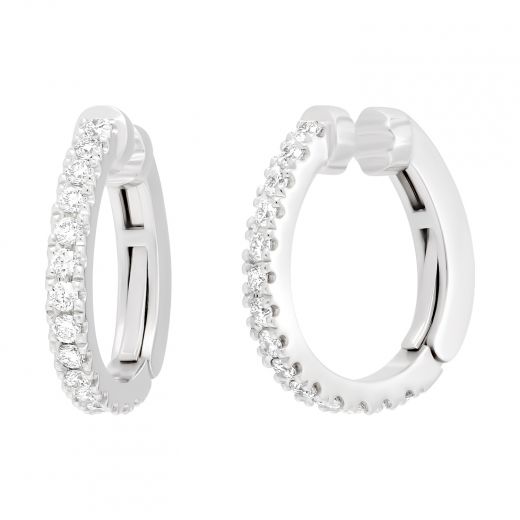 Earring with diamonds in white gold