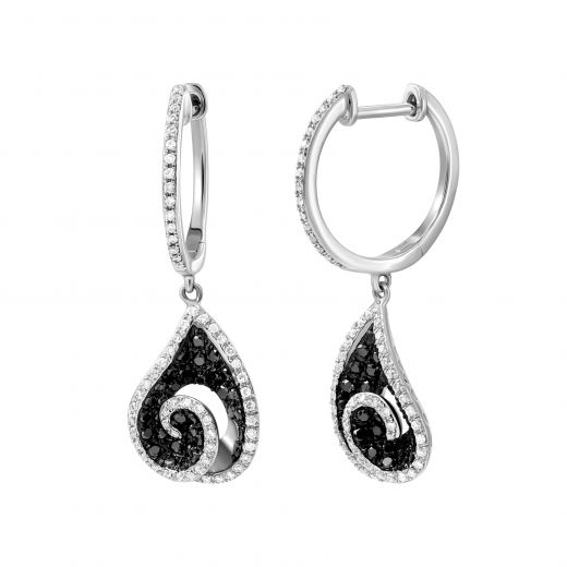 Earrings with diamonds in white gold 1-204 366