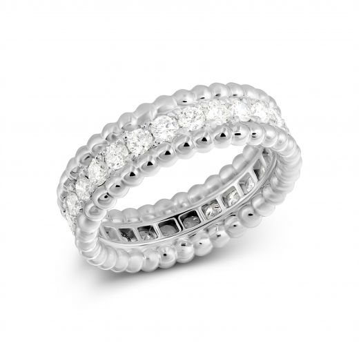 Ring with diamonds in white gold 1-204 794