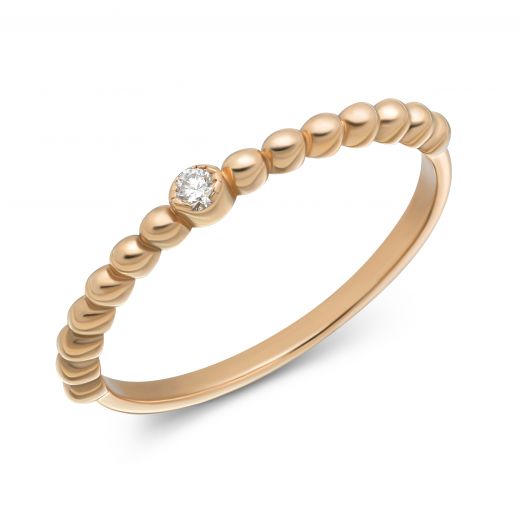 Asel ring with diamond in rose gold