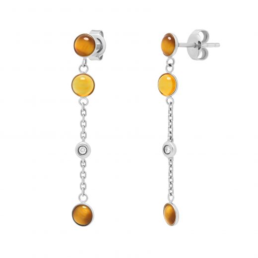 Earrings in white gold with citrine