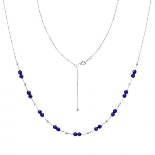 Venus necklace with lapis lazuli in white gold