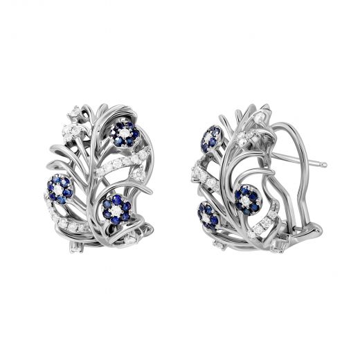 Earrings with diamonds and sapphires 1-205 857