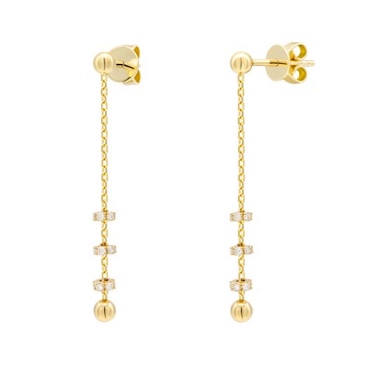 Earrings with diamonds yellow gold