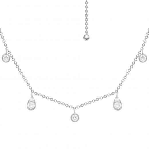 Necklace with diamonds in white gold 1L809-0116