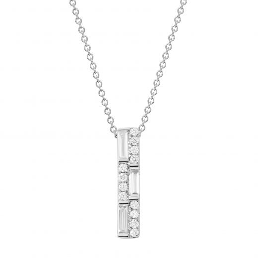 Necklace with diamonds in white gold 1L809-0120