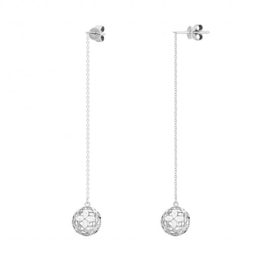 Earrings with diamonds in white gold 1С809-0353