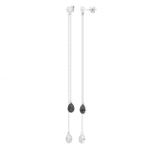 Earrings with diamonds in white gold 1С956-0109
