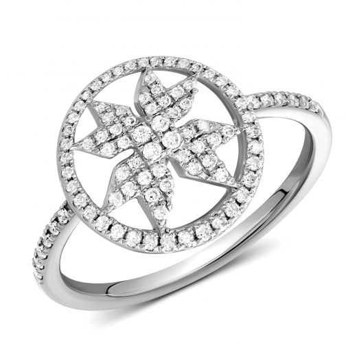 Ring with diamonds in white gold 1К034-1682