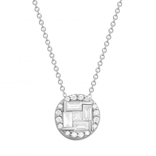 Necklace with diamonds in white gold 1L809-0127