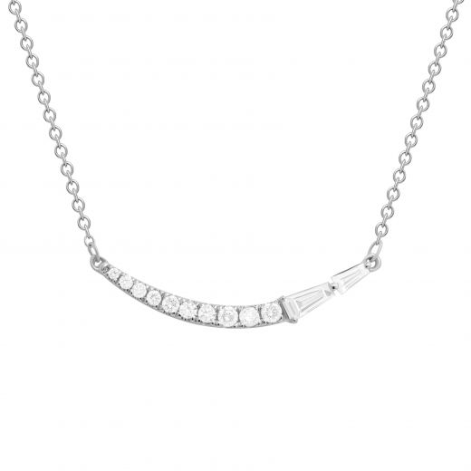 Necklace with diamonds in white gold 1L809-0129