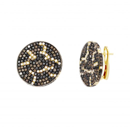 Earrings with cognac diamonds 1-207 252