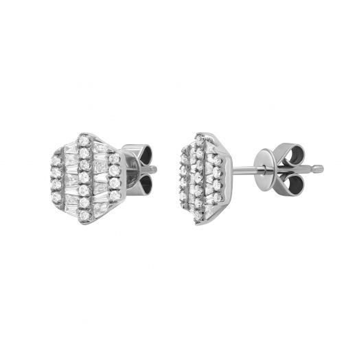 Earrings with diamonds in white gold 1-207 342