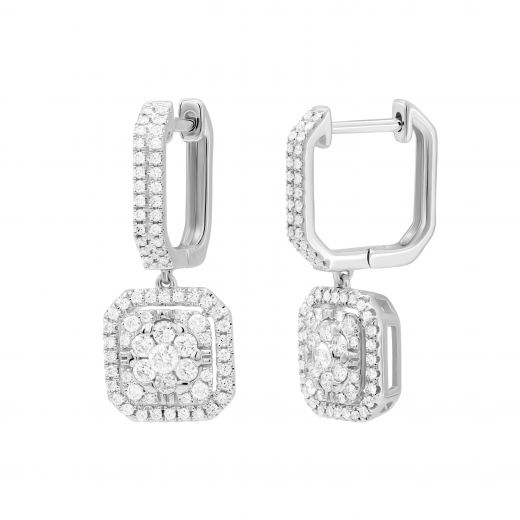 Earrings with diamonds in white gold 1С193-0581