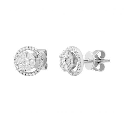 Earrings transformers with diamonds in white gold 1С193-0512