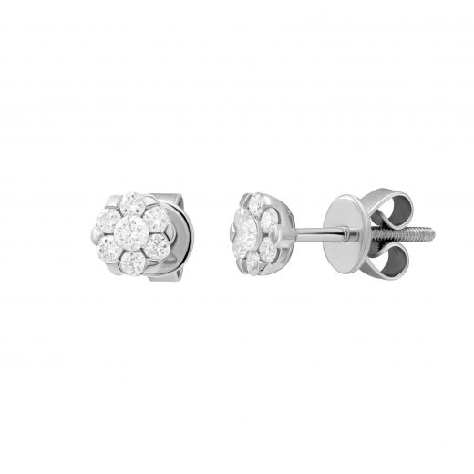 Earrings with diamonds in white gold 1С193-0409