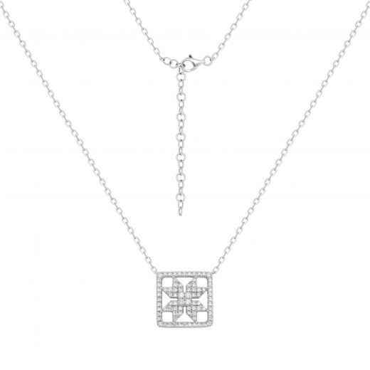 Necklace with diamonds and white gold 1L034-0176