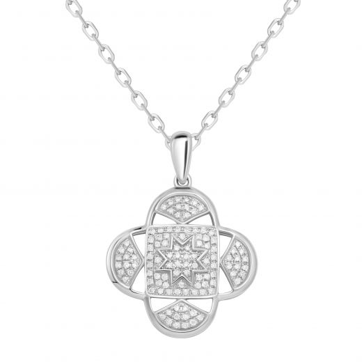 Suspension with diamonds in white gold 1P034-0582