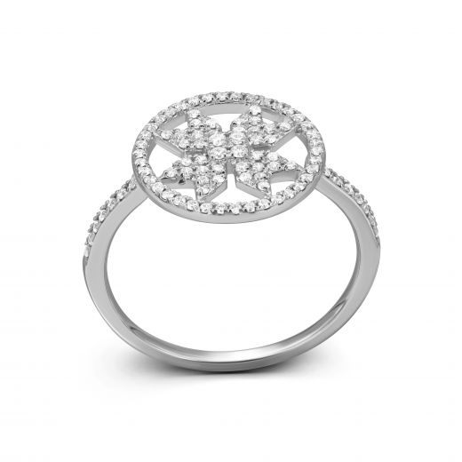 Ring with diamonds in white gold 1К034-1682