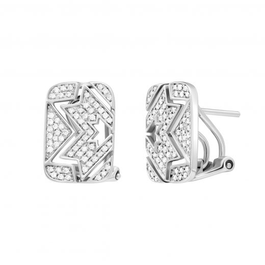 Earrings with diamonds in white gold 1С034-1462