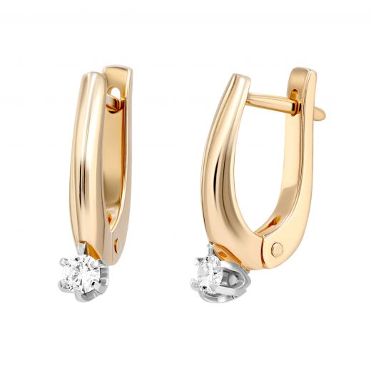 Diamond earrings in a combination of white and rose gold 1-208 513