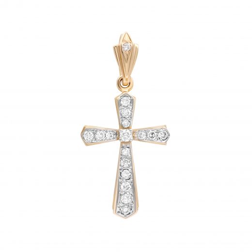 Cross with diamonds in rose gold 1-208 542