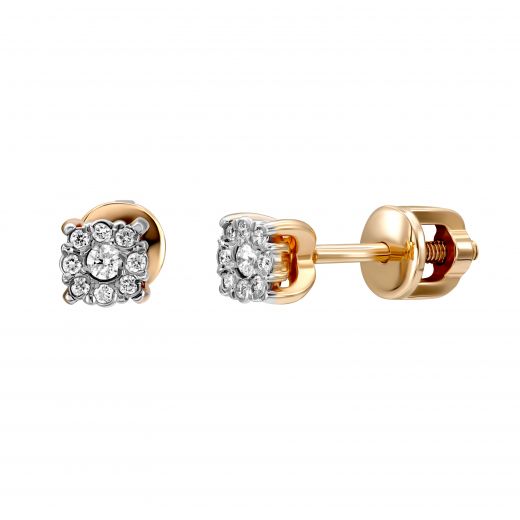 Earrings with diamonds in rose gold 1-208 569