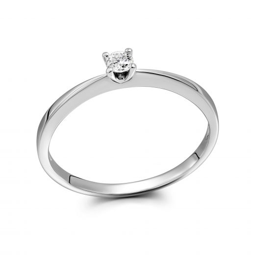 Кольцо с бриллиантом в белом золоте 1К034ДК-1635.