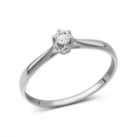 Ring with diamond in white gold 1К034-1637