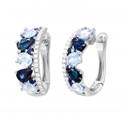 Earrings with diamonds and sapphires 1C956-0136