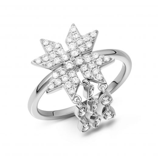 Ring with diamonds in white gold 1К034-1708