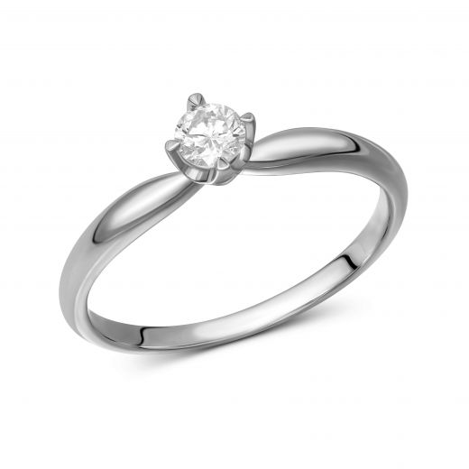 Кольцо с бриллиантом в белом золоте 1К034-1656
