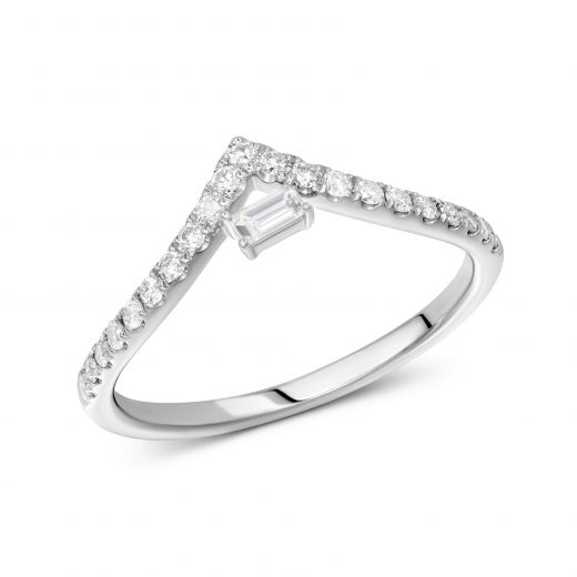 Ring with diamonds in white gold 1K034-1709