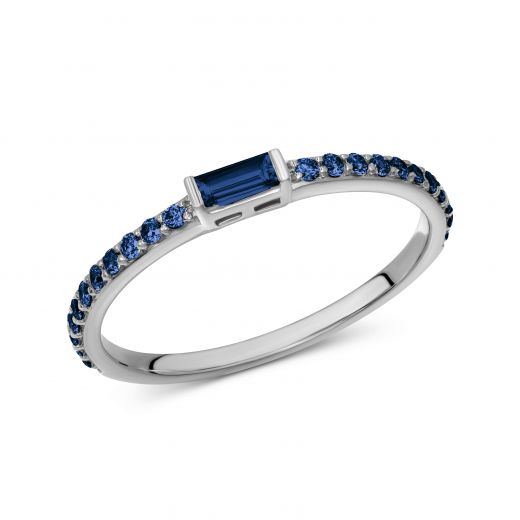 Ring with sapphires in white gold 1К034-1712