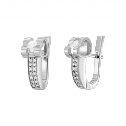 Earrings with diamonds in white gold 1-209 426