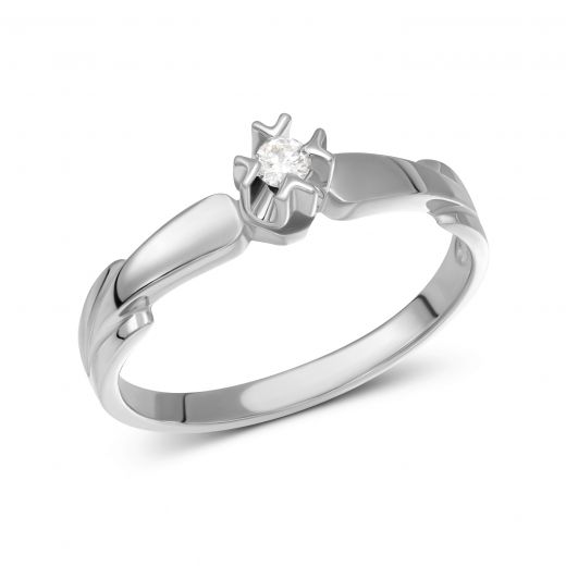 Ring with diamond in white gold 1К955-0044