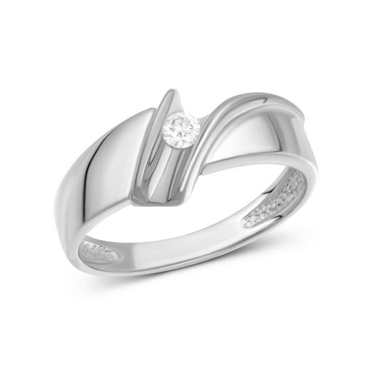 Ring with diamond in white gold 1К955-0048