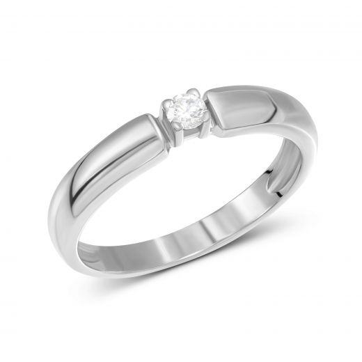 Ring with diamond in white gold 1К955-0051