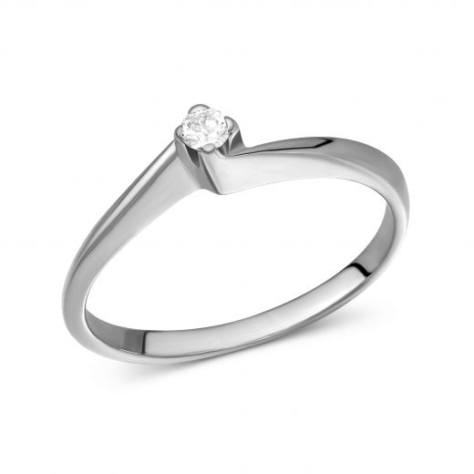 Ring with a diamond in white gold 1K955-0053