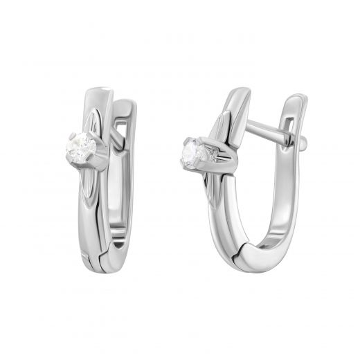 Earrings with diamonds in white gold 1С955-0021