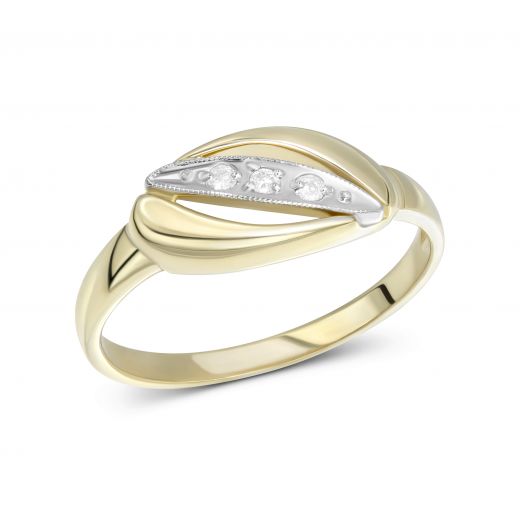 A ring with diamonds in a combination of white and yellow gold 1-209 520